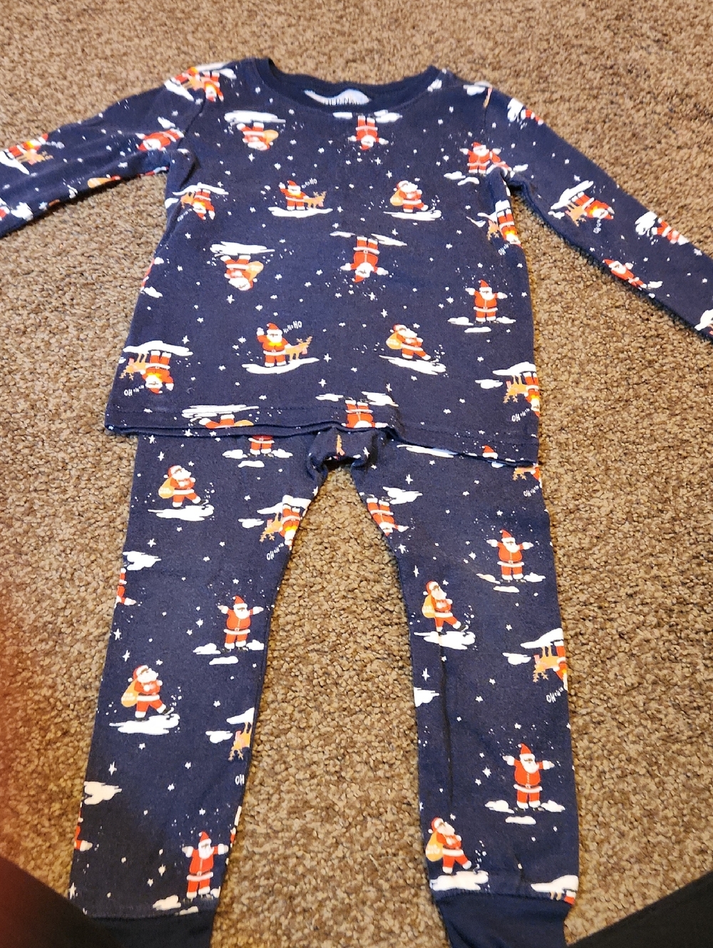 Old Navy Black Santa Christmas Pajama